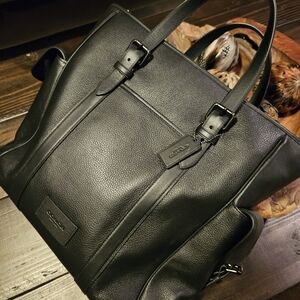 Coach Black Leather Briefcase